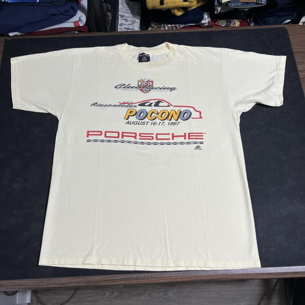 Vintage Porsche Club 90s Racing Pocono Shirt 1997 UltraClub USA Rolex Formula 1